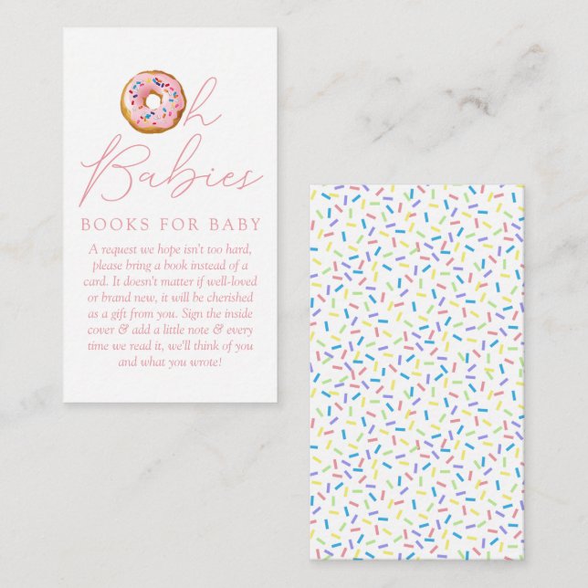 Carte D'accompagnement Oh Babies Donut Saupoudrer Baby shower Demande de  (Devant / Derrière)