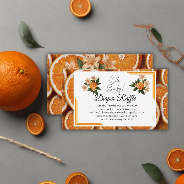 Carte D'accompagnement Oh Baby A Little Cutie Orange Citrus Baby shower (Créateur téléchargé)