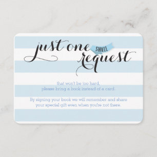 Carte D'accompagnement Oh Baby Blue Stripes Douche Demande de réservation