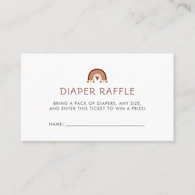 Carte D'accompagnement Oh Baby Boho Boy Baby shower Déchets Raffle (Devant)