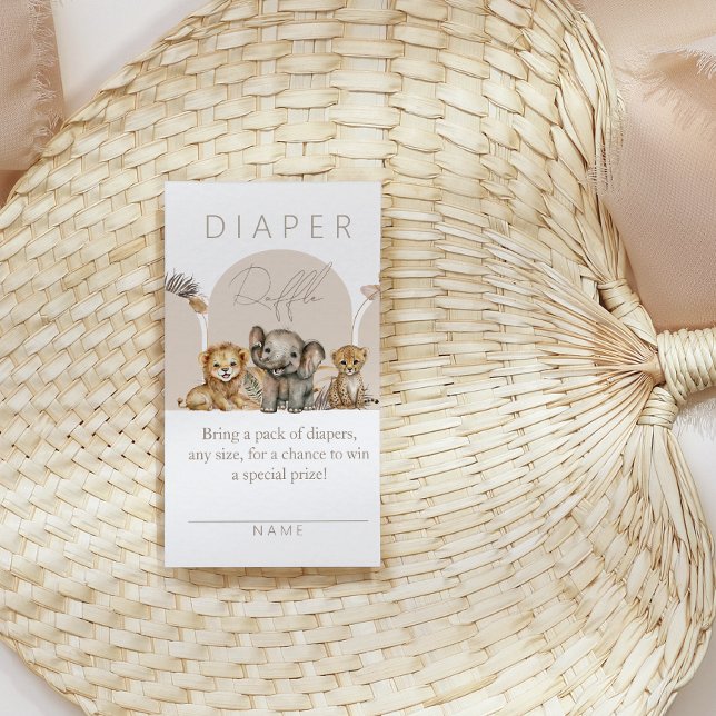 Carte D'accompagnement Oh Baby Safari Animaux Boho Baby shower couche (Créateur téléchargé)