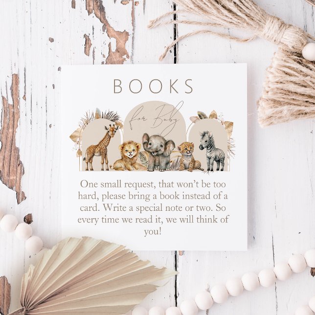 Carte D'accompagnement Oh Baby Safari Animaux Boho livre de Baby shower (Créateur téléchargé)