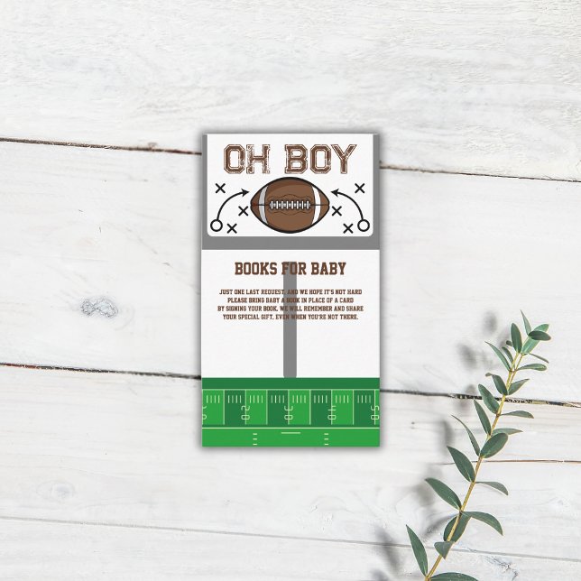 Carte D'accompagnement Oh Baby shower de football garçon (Créateur téléchargé)