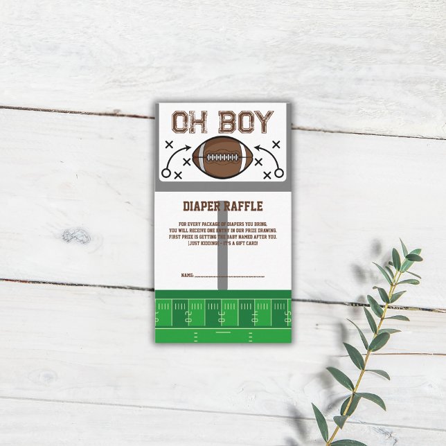 Carte D'accompagnement Oh Baby shower de football garçon (Créateur téléchargé)