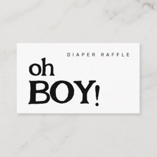 Carte D'accompagnement Oh, baisson de baisson Raffle Baby shower minimali