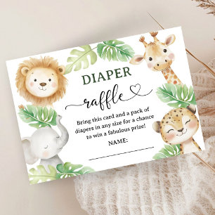 Carte D'accompagnement Oh Bébé Jungle Baby Shower Safari Tirage au Sort C
