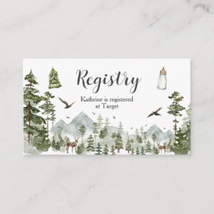 Carte D'accompagnement Oh Boy Adventure Pine Forest Baby shower Registre