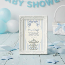 Oh Boy Blue Bow Carousel Diaper Raffle