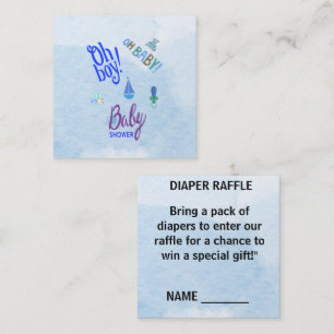 Carte D'accompagnement Oh Boy Oh Baby 2 tons bleu Baby Shower