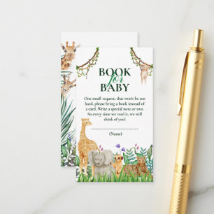 Carte D'accompagnement Oh Boy Safari Jungle Baby shower Book for Baby