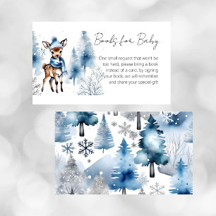 Carte D'accompagnement Oh cerf livres de baby shower d'hiver en argent po