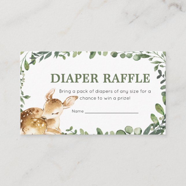 Carte D'accompagnement Oh Deer Baby shower Diaper Raffle (Devant)