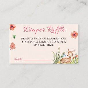 Carte D'accompagnement Oh Deer Baby shower Diaper Raffle