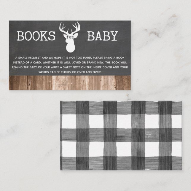 Carte D'accompagnement OH Deer Baby shower Livres pour Baby Card (Devant / Derrière)