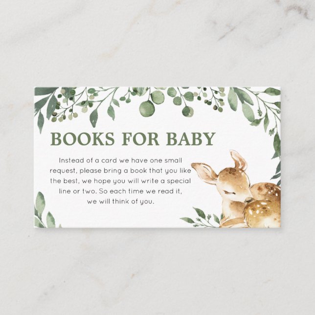 Carte D'accompagnement Oh Deer Livres Baby showers pour bébé (Devant)