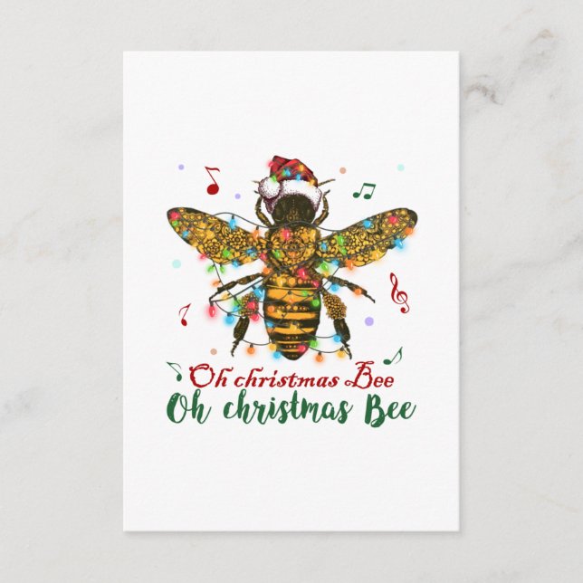 Carte D'accompagnement Oh Joyeux cadeau d'abeille de Noël (Devant)