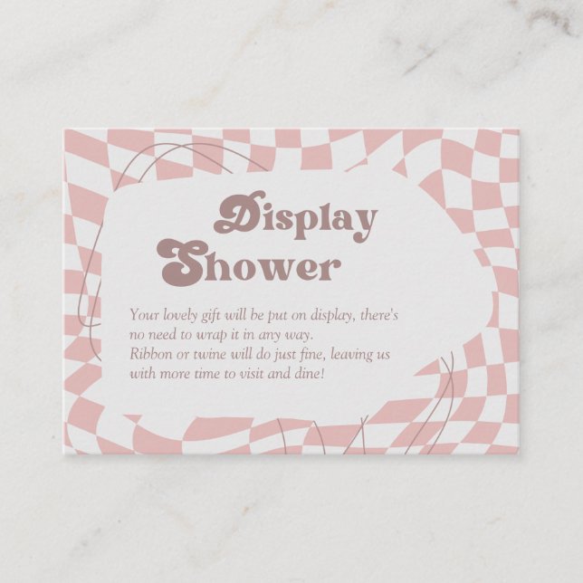 Carte D'accompagnement Oh ma fille ! À damiers rose | En vichy douche d'a (Devant)