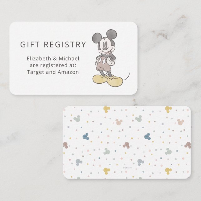 Carte D'accompagnement Oh, mon garçon ! Mickey Mouse | Registre des cadea (Devant / Derrière)