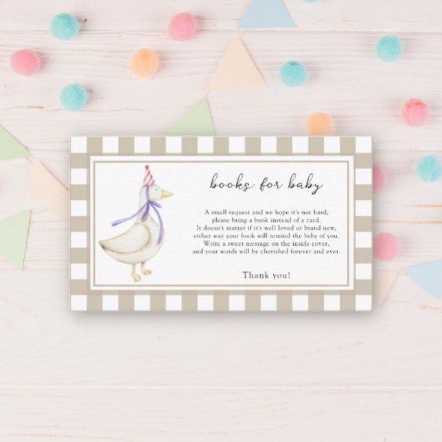 Carte D'accompagnement Oie mignonne - livres pour billet bébé (Créateur téléchargé)
