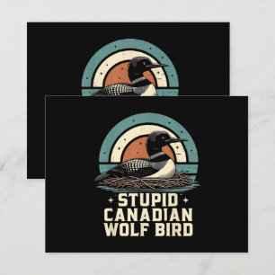 Carte D'accompagnement Oiseau loup canadien stupide
