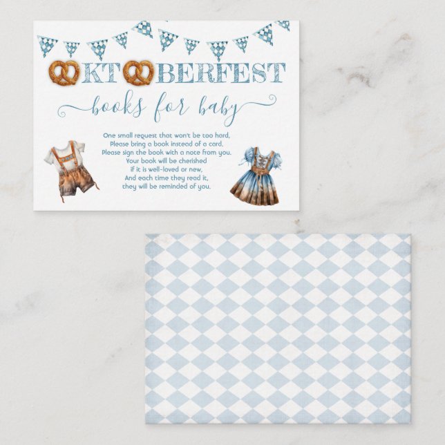 Carte D'accompagnement Oktoberfest Pretzel lederhosen Livres pour bébé (Devant / Derrière)