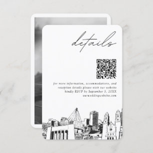 Carte D'accompagnement Omaha Mariage détails modernes QR Code