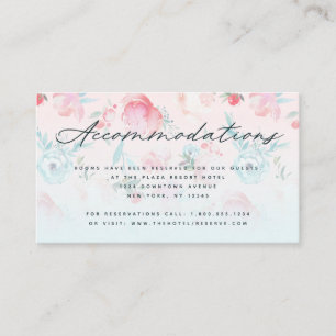 Carte D'accompagnement Ombre Jardin Floral Mariage Hébergements