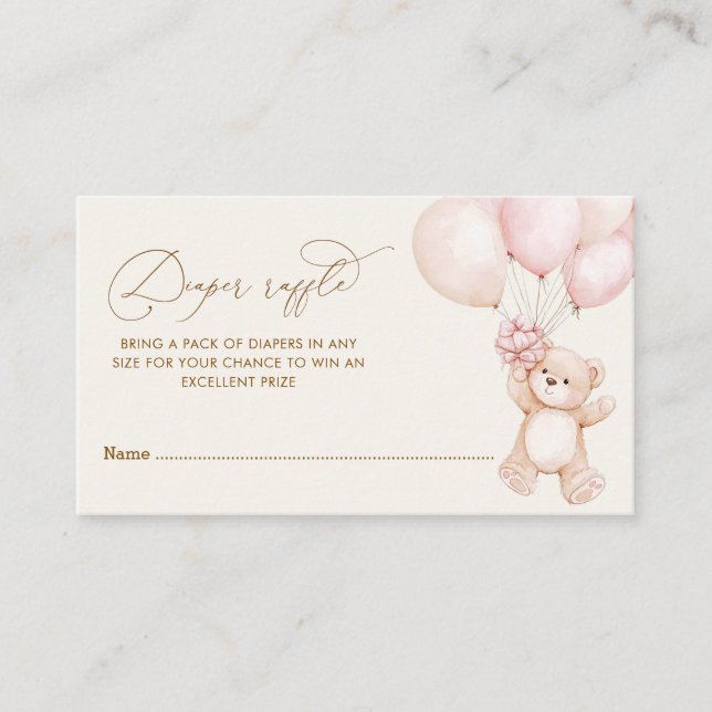 Carte D'accompagnement On peut attendre baby shower tombole (Devant)