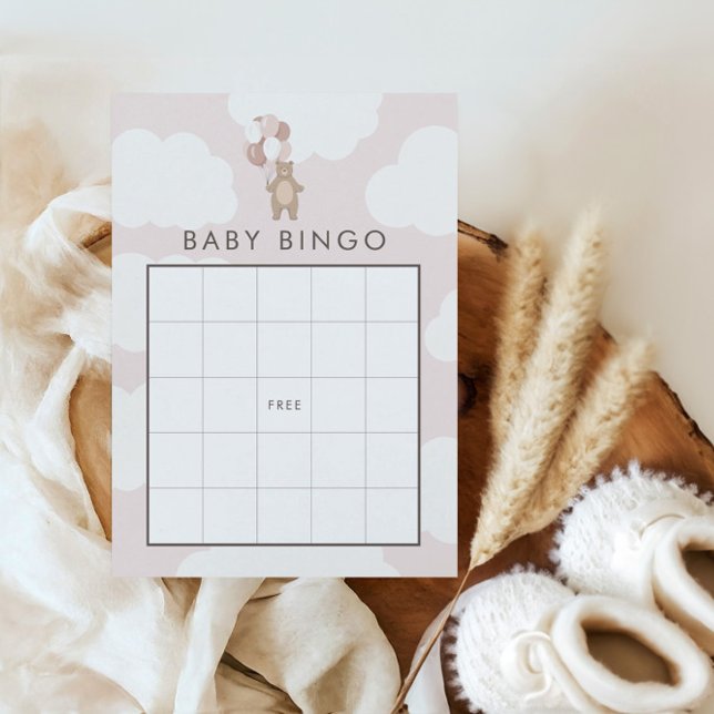 Carte D'accompagnement On Peut Attendre | Jeu de Bingo de fille rose pâle (Créateur téléchargé)