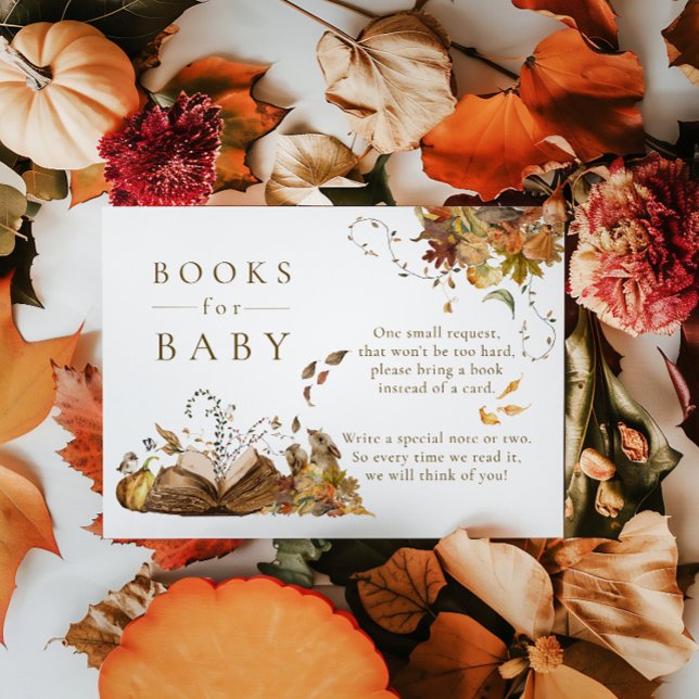 Carte D'accompagnement On peut attendre le livre de Baby shower forestier (Créateur téléchargé)