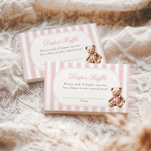 Carte D'accompagnement On Peut Attendre Teddy Bear Diaper Raffin (Créateur téléchargé)