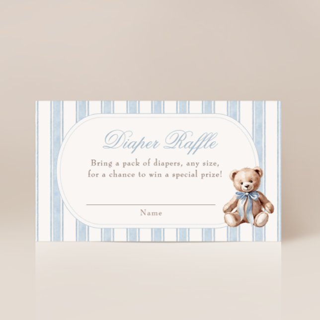 Carte D'accompagnement On Peut Attendre Teddy Bear Diaper Raffin (Créateur téléchargé)