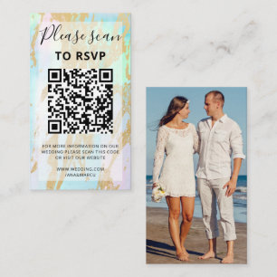 Carte D'accompagnement Opal Gemstone Gold Elegant moderne avec code QR