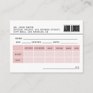 Carte D'accompagnement Optométriste Spectacle d'ordonnance