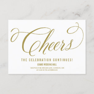 Carte D'accompagnement Or, M. & Mme Elegant Script Mariage Réception