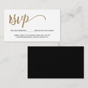 Carte D'accompagnement Or Moderne RSVP pas de courrier Siège réservé Peti