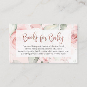 Carte D'accompagnement or Rose Apportez un livre pour la petite fille