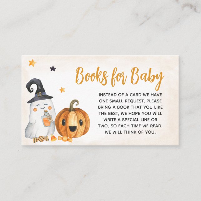 Carte D'accompagnement Orange A Little Boo Baby shower Livres pour bébé (Devant)