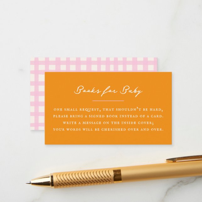 Carte D'accompagnement Orange Baby Book Request (Devant/Arrière en situation)