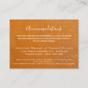 Carte D'accompagnement Orange Citrus Aquarelle Hébergements