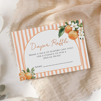 Carte D'accompagnement Orange Citrus Baby Shower Diaper Raffle