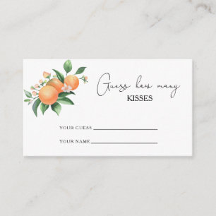 Carte D'accompagnement Orange citrus - devine combien de baisers jeu de m