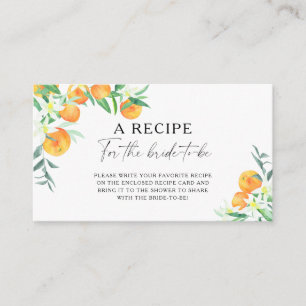 Carte D'accompagnement Orange Citrus - Recette pour que la mariée soit