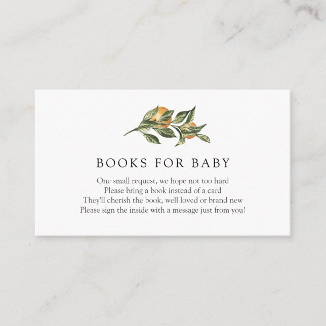 Carte D'accompagnement Orange Cutie Livres pour Baby insert card (Devant)