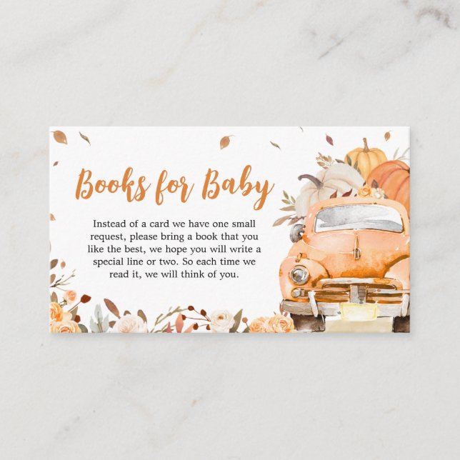 Carte D'accompagnement Orange Fall Citrouille Truck Books for Baby (Devant)