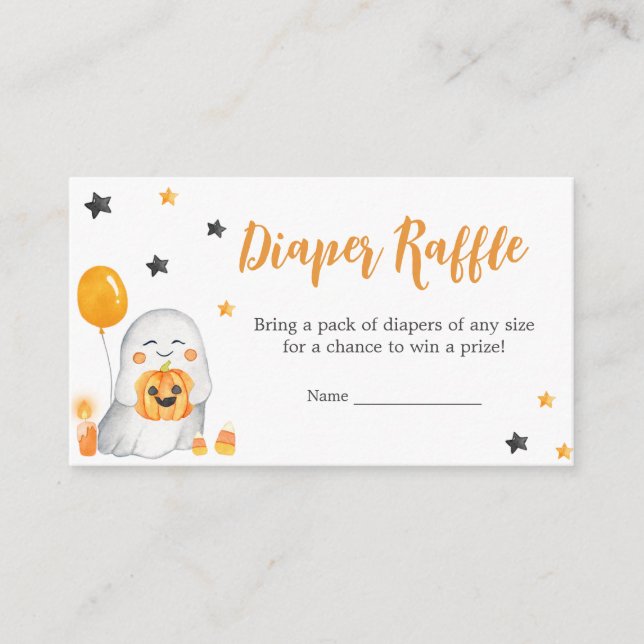 Carte D'accompagnement Orange Halloween Baby shower Déchets Raffle (Devant)