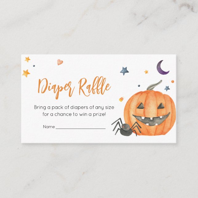 Carte D'accompagnement Orange Halloween Ghost Little Boo Diaper Raffle (Devant)