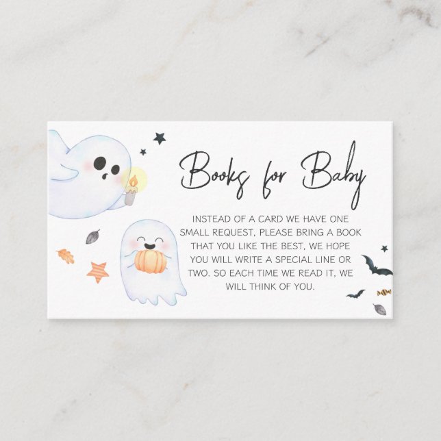 Carte D'accompagnement Orange Little Boo Halloween Livres pour bébé (Devant)