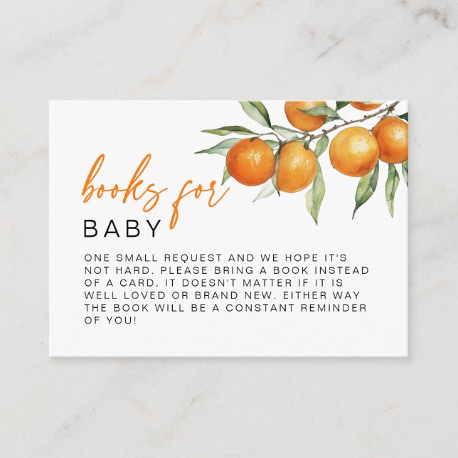 Carte D'accompagnement Orange Little Cutie Baby shower Livres Pour Bébé (Devant)