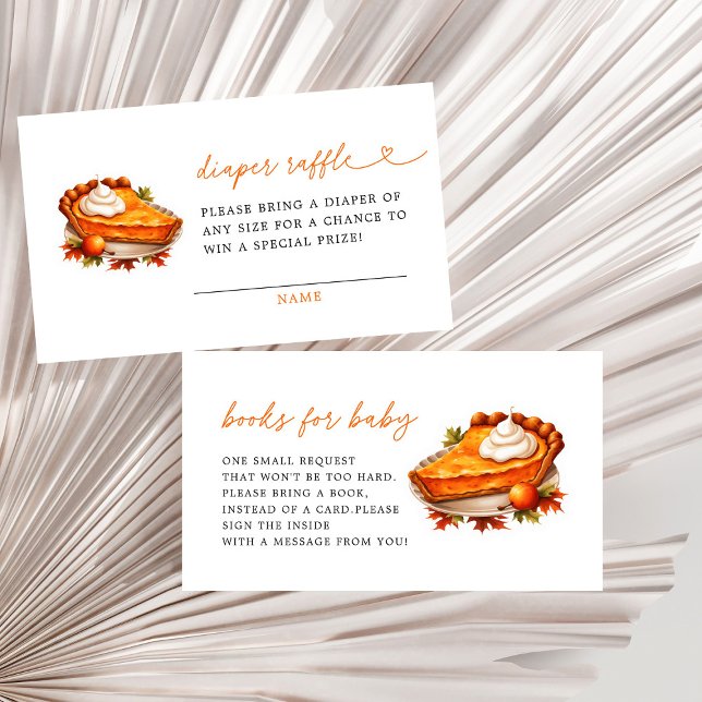 Carte D'accompagnement Orange Pie Citrouille Automne Baby showers Livres  (Créateur téléchargé)